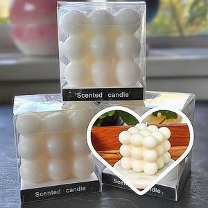 Lot of 3 | BNIB soy wax floral scented bubble cube candles